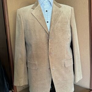 Camel / Cotton Kencord 3 button notch lapel jacket